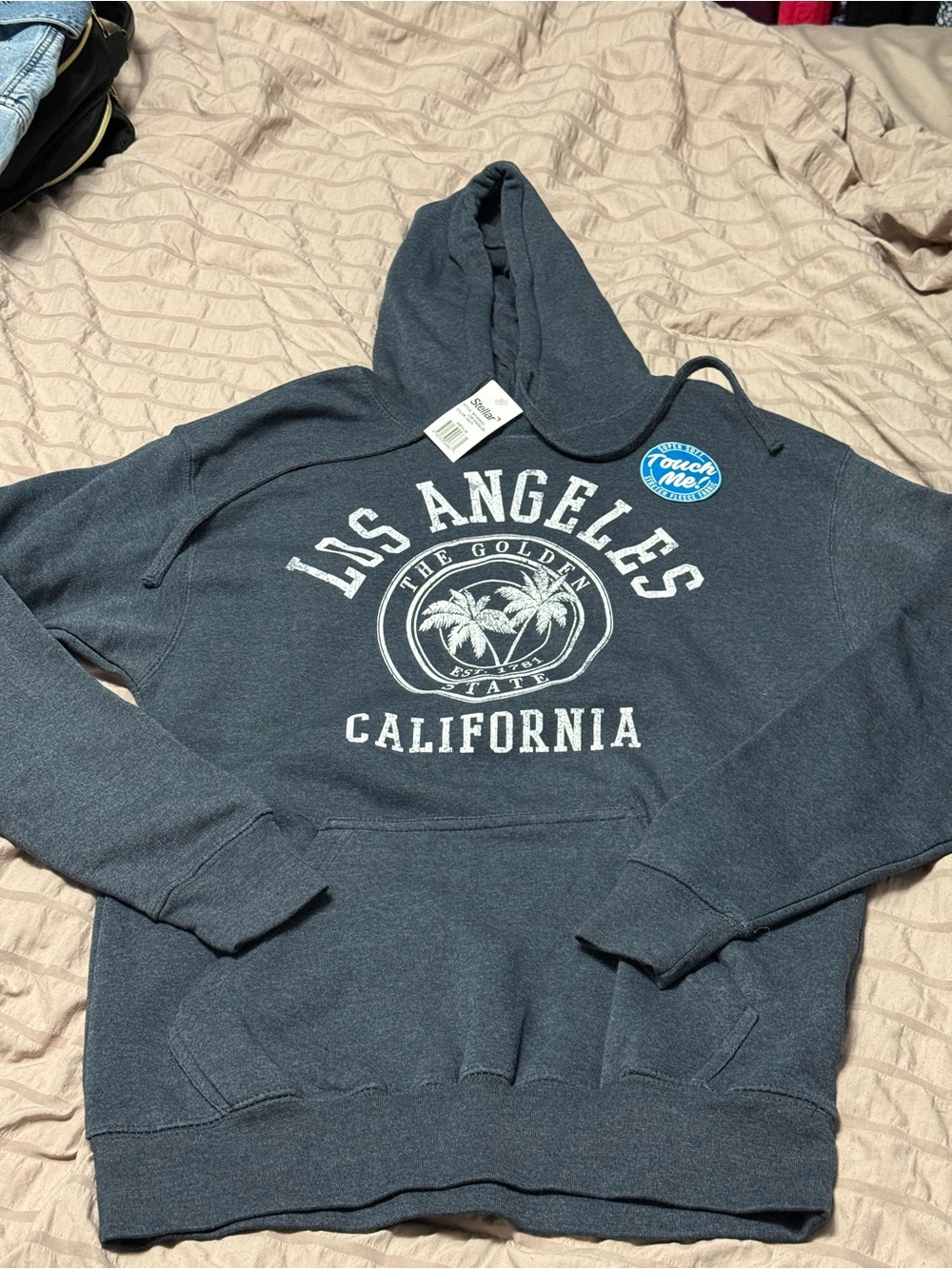 Los Angeles California Graphic Hoodie - Blue Charcoal